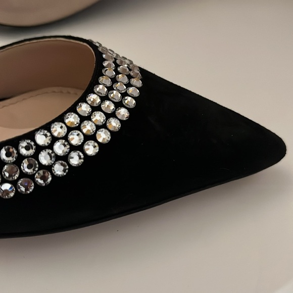 Miu Miu Women’s Crystal-Embellished Mid-Heel Mules Size 36/6 - Picture 7 of 8